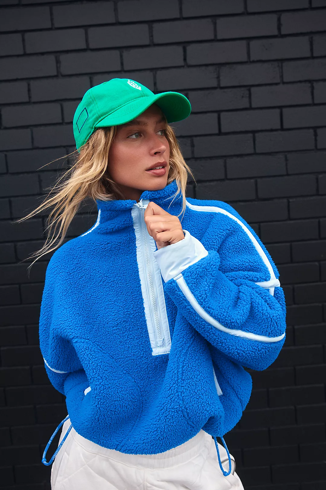 Free People Mountain High 1/2 Zip Fleece Midatlantic Combo