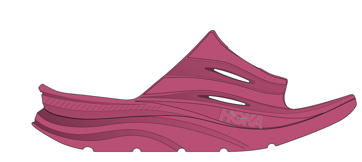 HOKA Ora Recovery Slide 3 Pink Yarrow Mens Size 12 Womens size 14 HOKA ALL GENDER ORA RECOVERY SLIDE 3 PINK YARROW / PINK YARROW main image 2