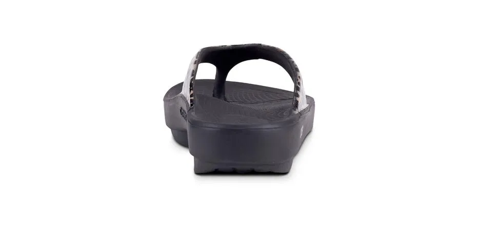 Oofos Oolala Black Leopard Black Leopard
